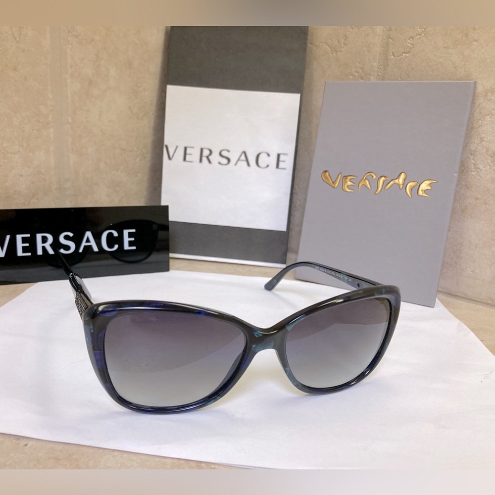 New Versace MOD4264-B 5127/8G. Blue Green Butterfly Shape Sunglasses - Picture 3 of 16
